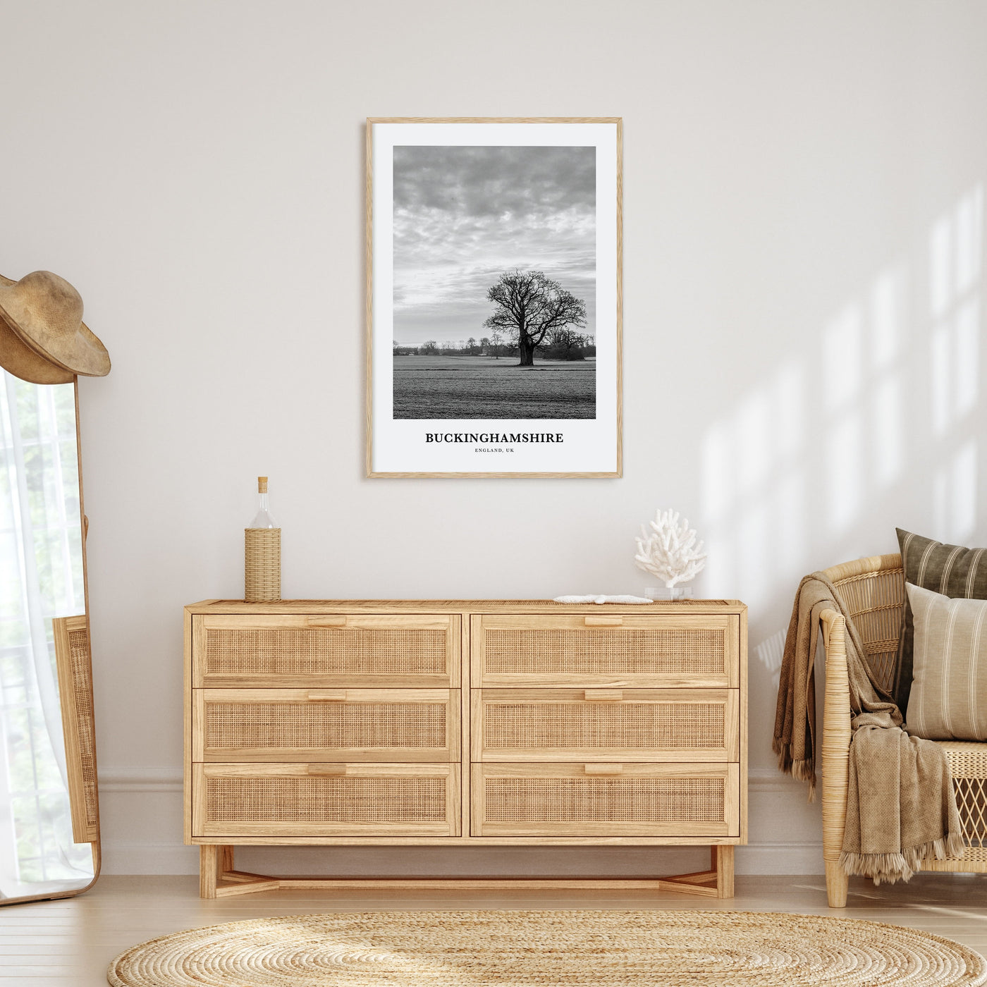 Buckinghamshire Portrait B&W Poster