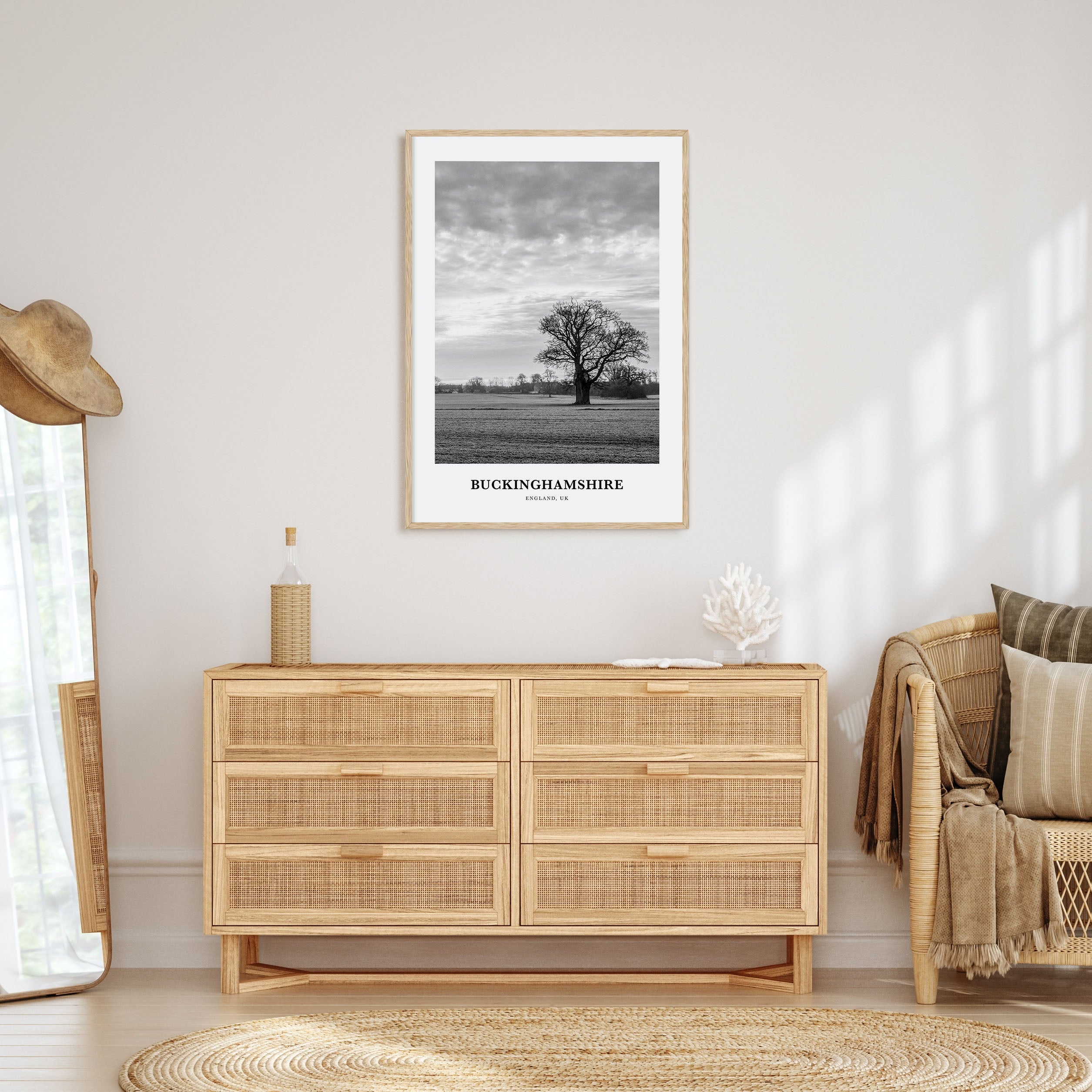 Buckinghamshire Portrait B&W Poster