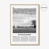 Buckinghamshire Print Black and White, Buckinghamshire Wall Art, Buckinghamshire Poster, Buckinghamshire Photo, Buckinghamshire Map, England