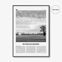 Buckinghamshire Print Black and White, Buckinghamshire Wall Art, Buckinghamshire Poster, Buckinghamshire Photo, Buckinghamshire Map, England
