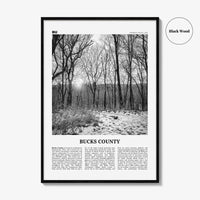 Bucks County Print Black and White, Bucks County Wall Art, Bucks County Poster, Bucks County Photo, Bucks County Wall Décor, Bucks Map
