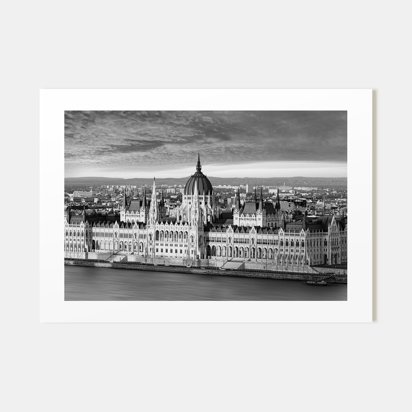 Budapest Landscape B&W Poster