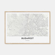 Budapest Map Landscape Poster