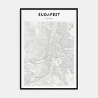 Budapest Map Portrait Poster