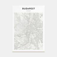 Budapest Map Portrait Poster