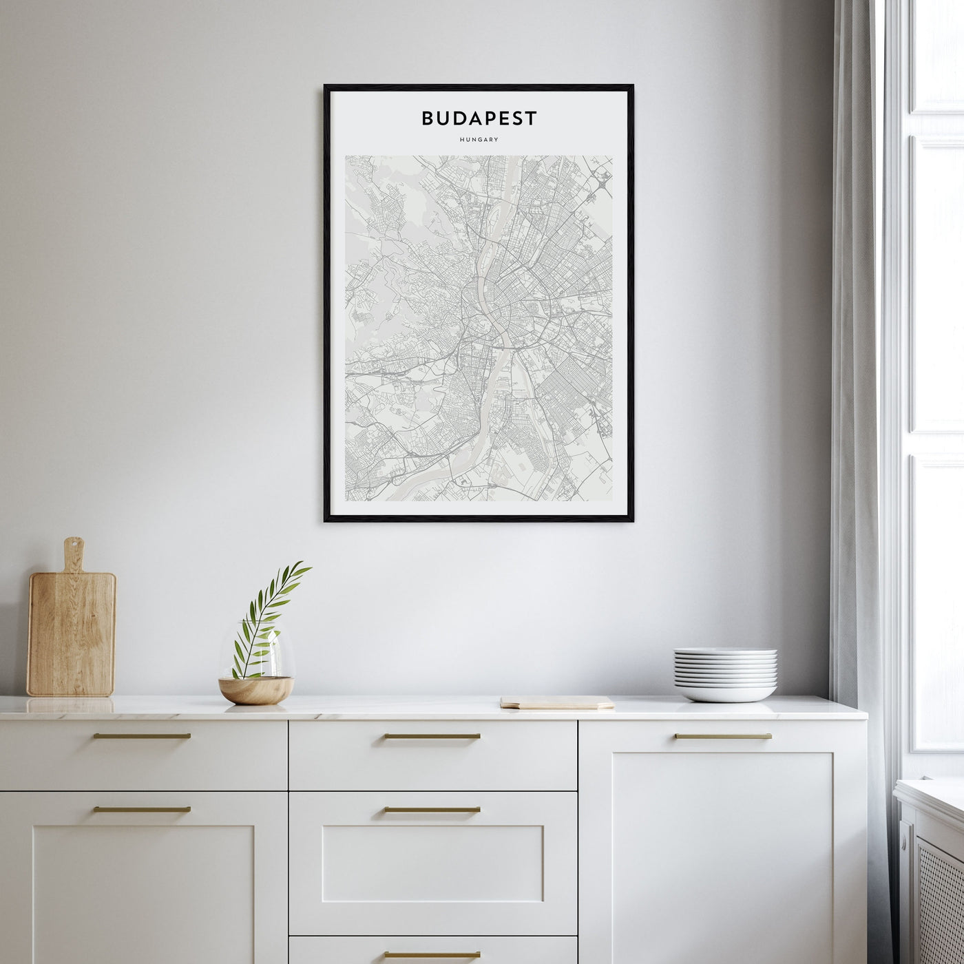 Budapest Map Portrait Poster