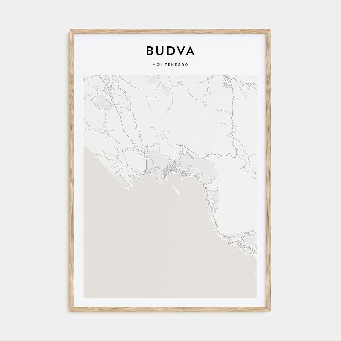 Budva Map Portrait Poster
