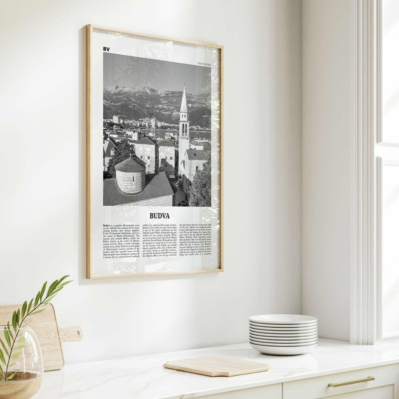 Budva Print Black and White, Budva Wall Art, Budva Poster, Budva Photo, Budva Wall Décor, Будва, Montenegro, Adriatic Sea, Europe