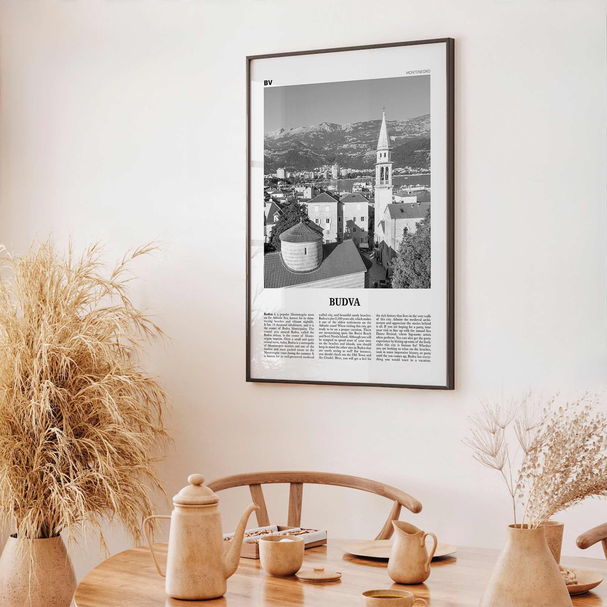 Budva Print Black and White, Budva Wall Art, Budva Poster, Budva Photo, Budva Wall Décor, Будва, Montenegro, Adriatic Sea, Europe