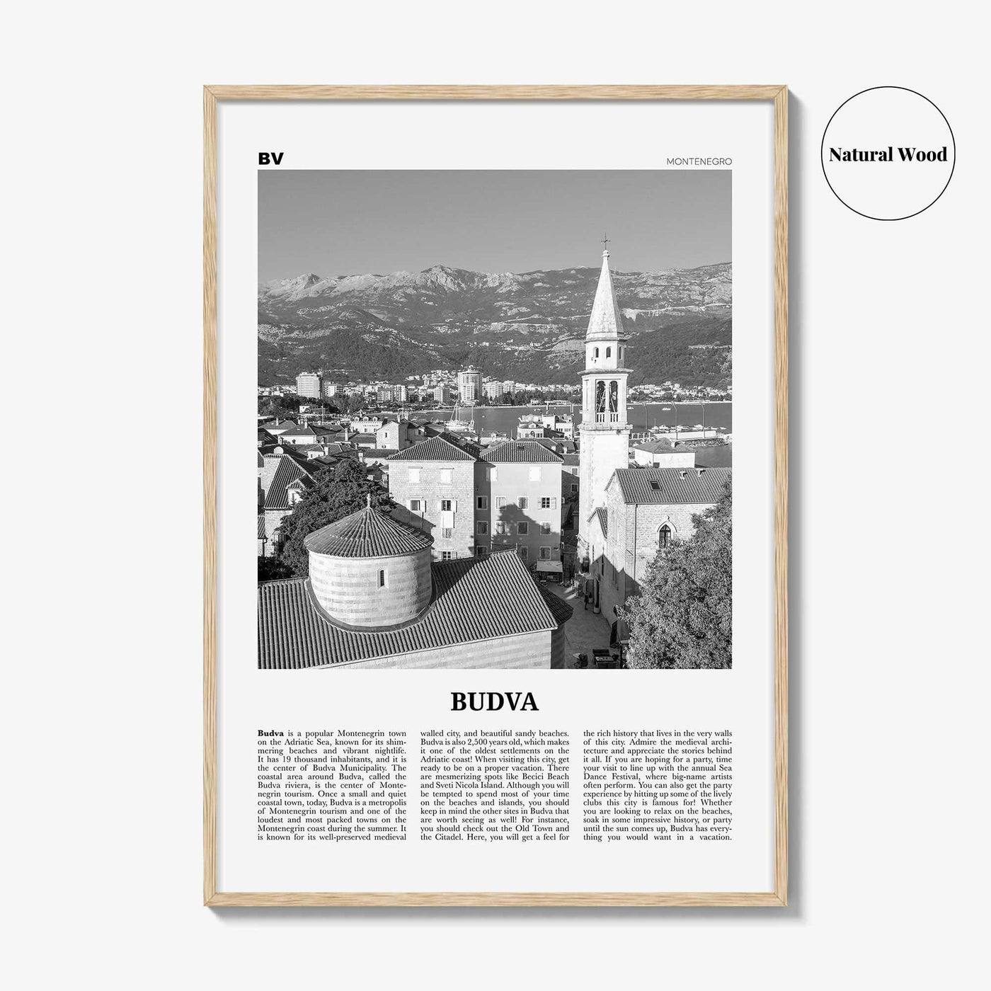 Budva Print Black and White, Budva Wall Art, Budva Poster, Budva Photo, Budva Wall Décor, Будва, Montenegro, Adriatic Sea, Europe