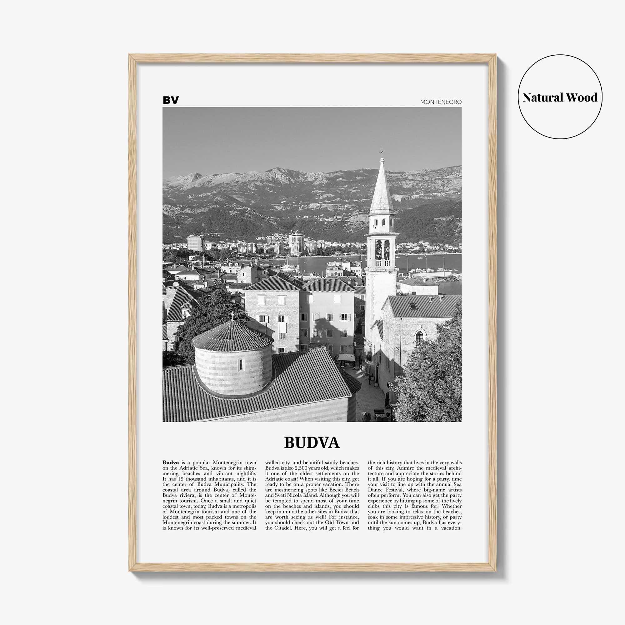 Budva Print Black and White, Budva Wall Art, Budva Poster, Budva Photo, Budva Wall Décor, Будва, Montenegro, Adriatic Sea, Europe