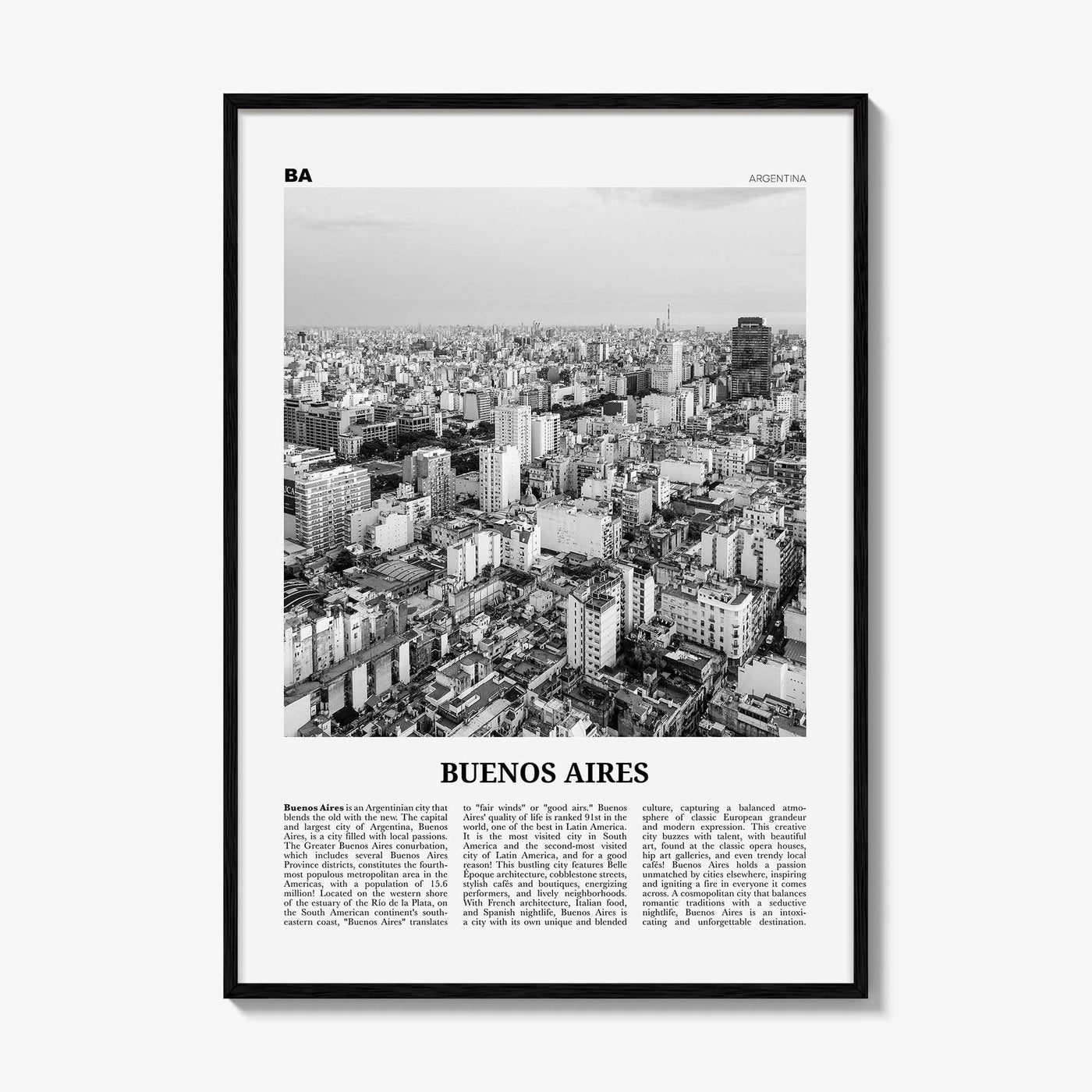Buenos Aires Print Black and White No 1, Buenos Aires Wall Art, Buenos Aires Poster, Buenos Aires Photo, Argentina, South America