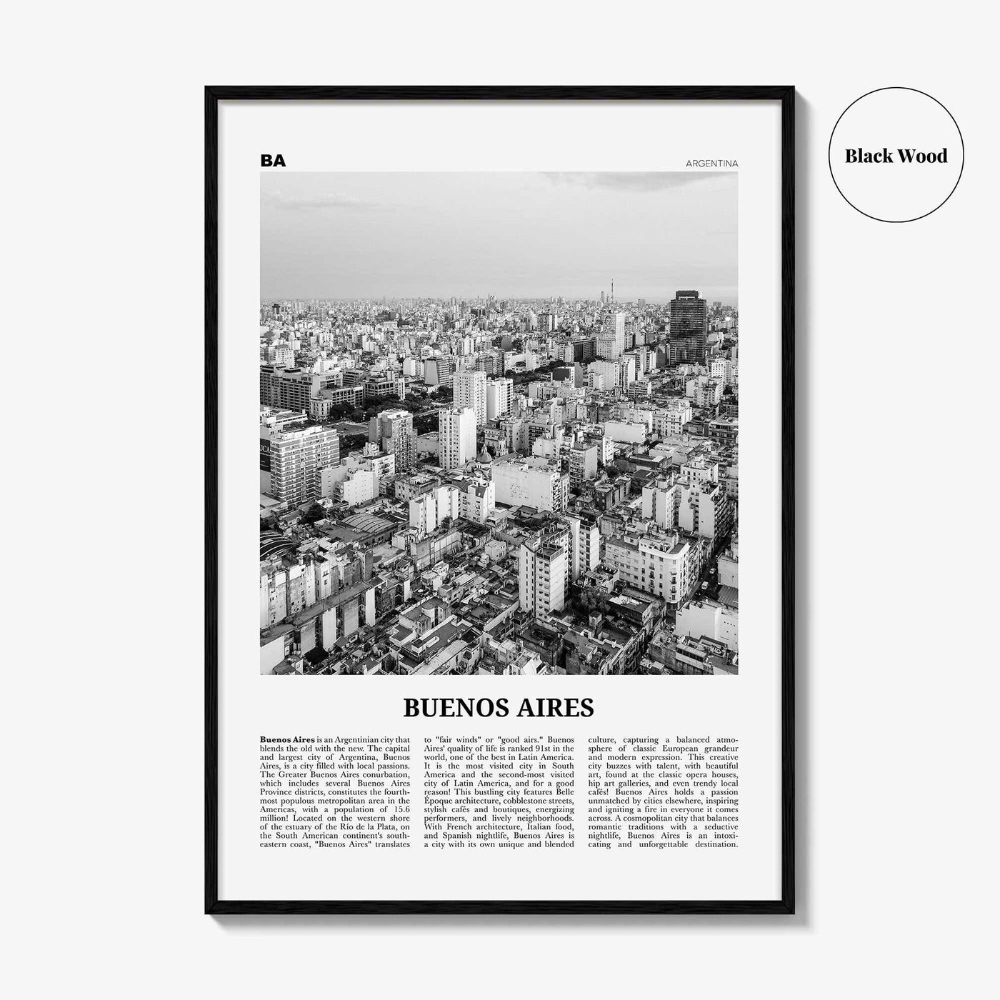 Buenos Aires Print Black and White No 1, Buenos Aires Wall Art, Buenos Aires Poster, Buenos Aires Photo, Argentina, South America