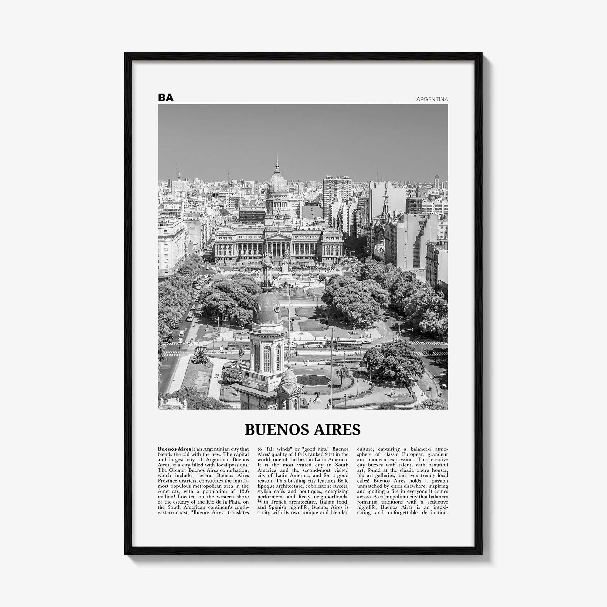 Buenos Aires Print Black and White No 2, Buenos Aires Wall Art, Buenos Aires Poster, Buenos Aires Photo, Argentina, South America