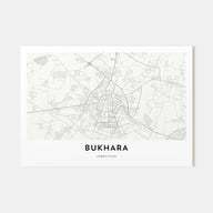 Bukhara Map Landscape Poster
