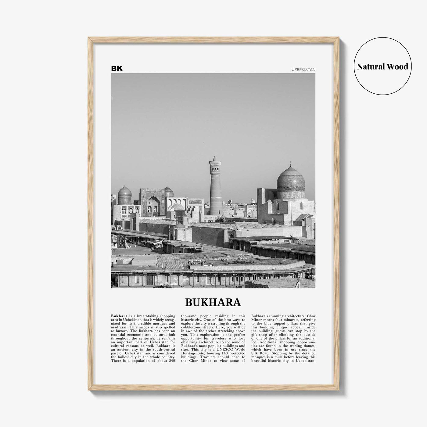 Bukhara Print Black and White, Bukhara Wall Art, Bukhara Poster, Bukhara Photo, Bukhara Wall Décor, Bukhara Map, Uzbekistan