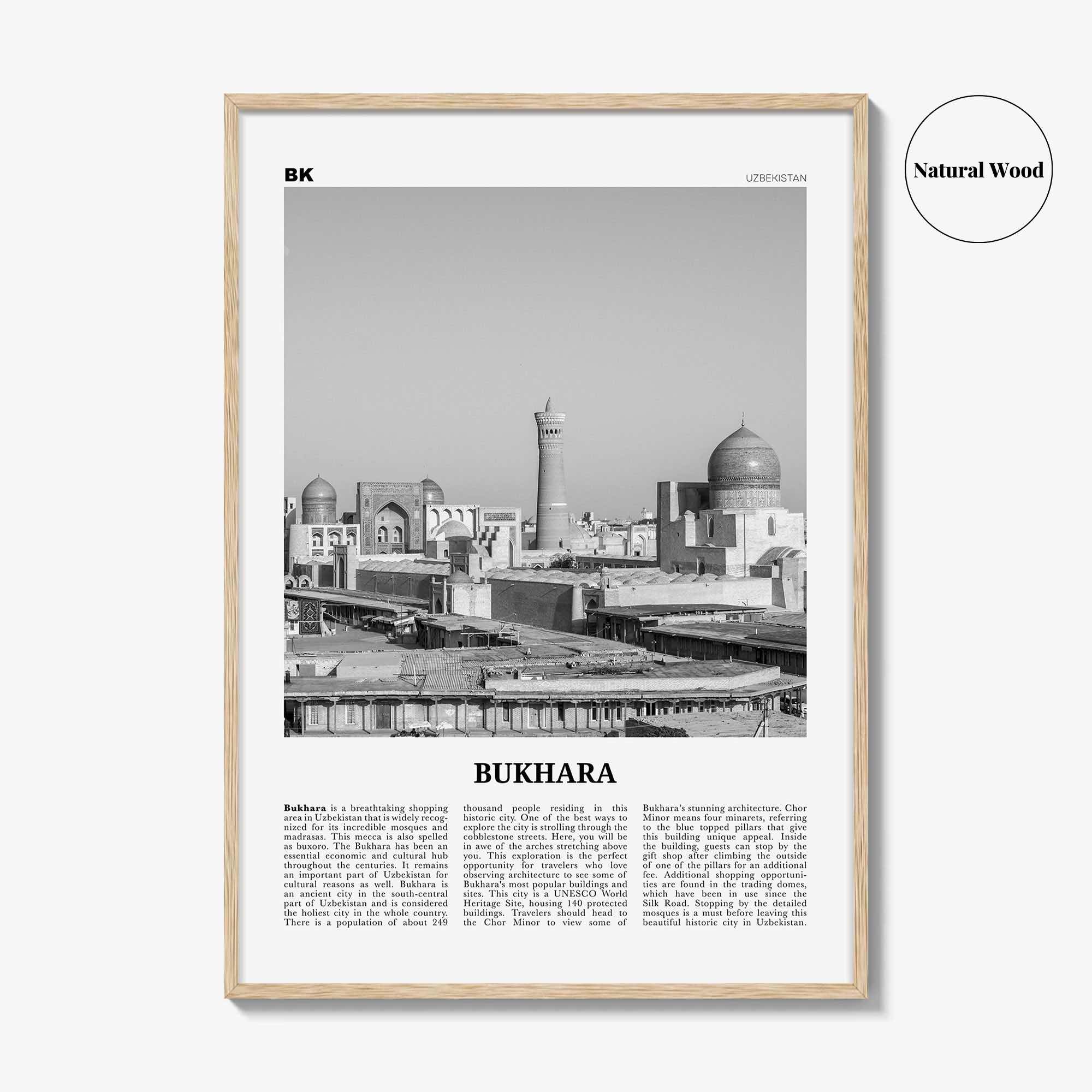 Bukhara Print Black and White, Bukhara Wall Art, Bukhara Poster, Bukhara Photo, Bukhara Wall Décor, Bukhara Map, Uzbekistan