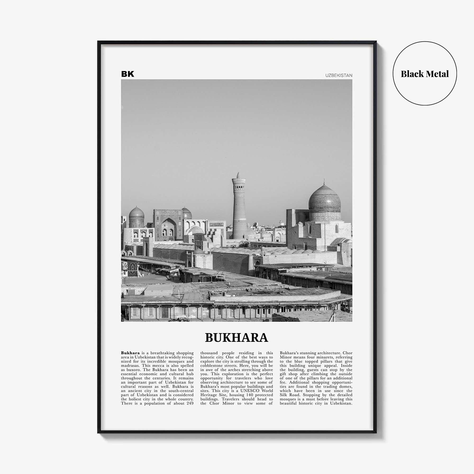 Bukhara Print Black and White, Bukhara Wall Art, Bukhara Poster, Bukhara Photo, Bukhara Wall Décor, Bukhara Map, Uzbekistan
