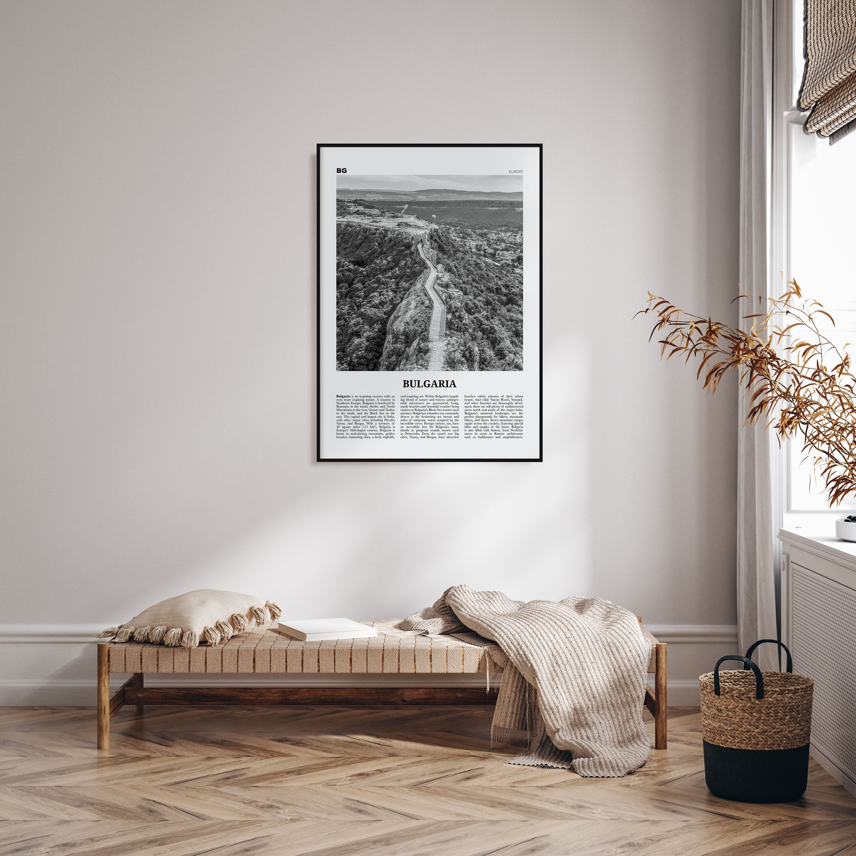 Bulgaria Travel B&W Poster