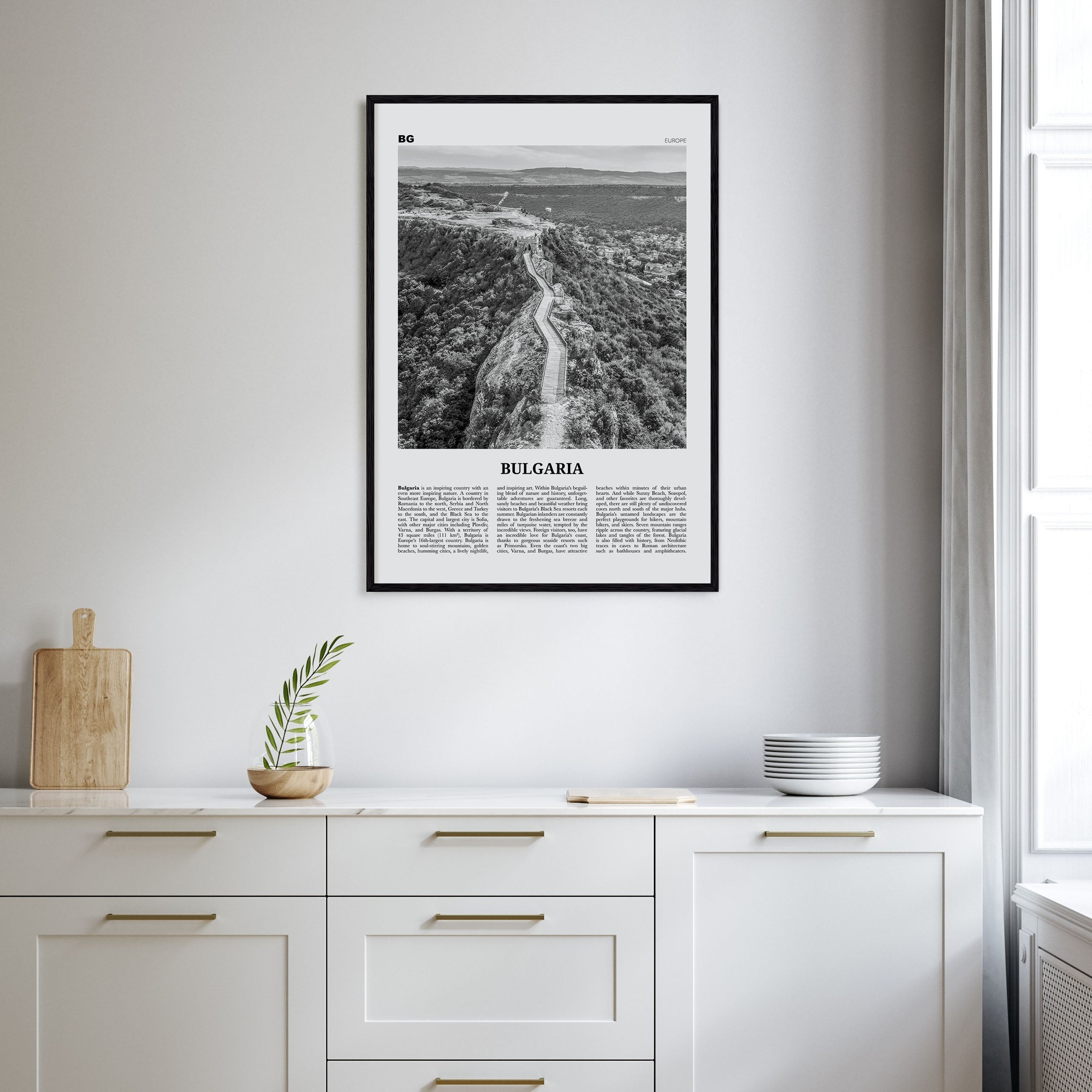 Bulgaria Travel B&W Poster