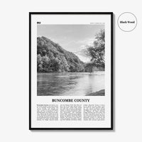 Buncombe County Print Black and White, Buncombe County Wall Art, Buncombe County Poster, Buncombe Photo, Buncombe Wall Décor, Buncombe Map