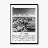 Bundaberg Print Black and White, Bundaberg Wall Art, Bundaberg Poster, Bundaberg Photo, Bundaberg Wall Décor, Bundaberg Map, Australia