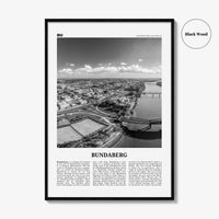 Bundaberg Print Black and White, Bundaberg Wall Art, Bundaberg Poster, Bundaberg Photo, Bundaberg Wall Décor, Bundaberg Map, Australia