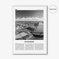 Bundaberg Print Black and White, Bundaberg Wall Art, Bundaberg Poster, Bundaberg Photo, Bundaberg Wall Décor, Bundaberg Map, Australia