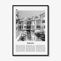 Burano Print Black and White, Burano Wall Art, Burano Poster, Burano Photo, Burano Map, Burano Wall Decor, Italy, Venetian Lagoon, Venice