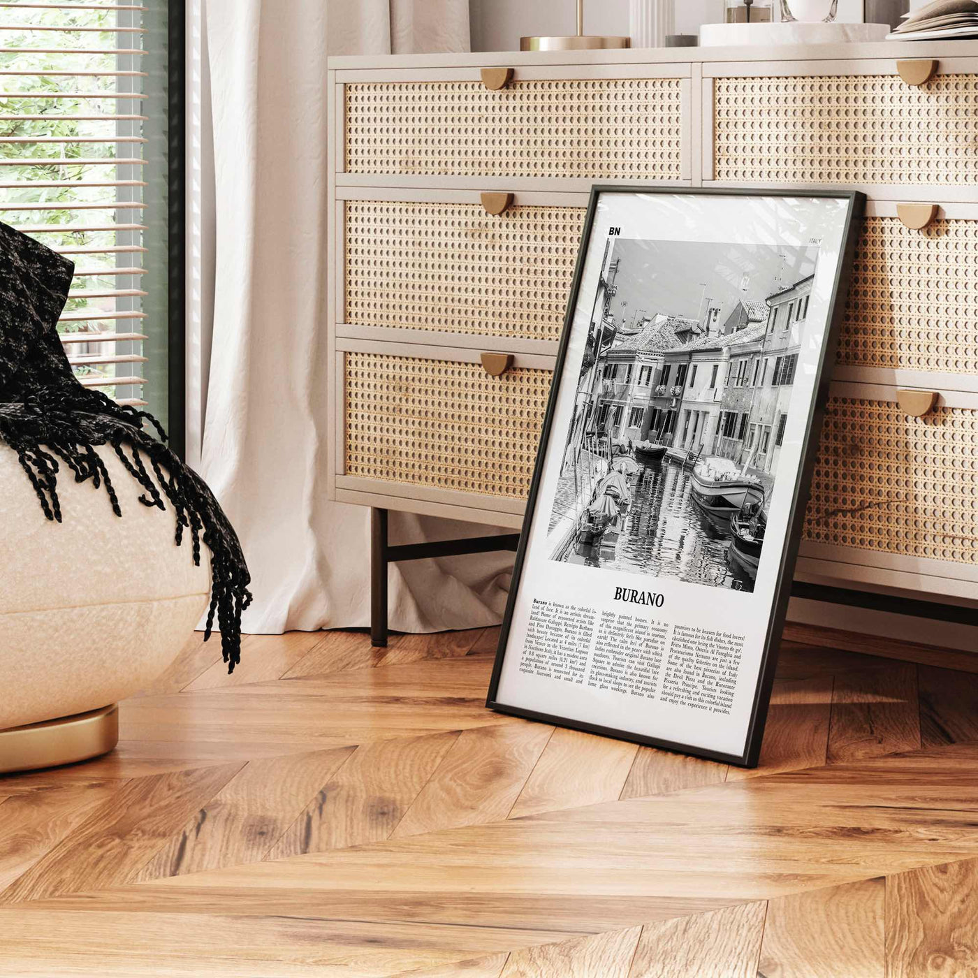 Burano Print Black and White, Burano Wall Art, Burano Poster, Burano Photo, Burano Map, Burano Wall Decor, Italy, Venetian Lagoon, Venice