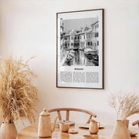 Burano Print Black and White, Burano Wall Art, Burano Poster, Burano Photo, Burano Map, Burano Wall Decor, Italy, Venetian Lagoon, Venice