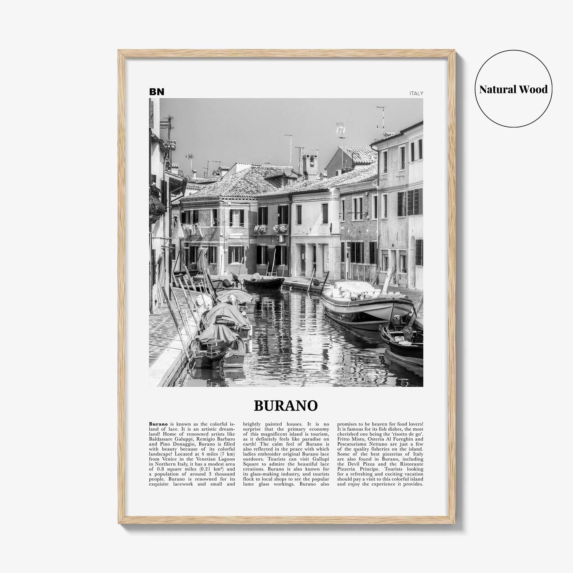 Burano Print Black and White, Burano Wall Art, Burano Poster, Burano Photo, Burano Map, Burano Wall Decor, Italy, Venetian Lagoon, Venice