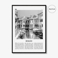 Burano Print Black and White, Burano Wall Art, Burano Poster, Burano Photo, Burano Map, Burano Wall Decor, Italy, Venetian Lagoon, Venice
