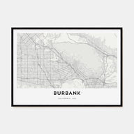Burbank Map Landscape Poster