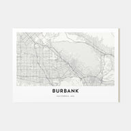 Burbank Map Landscape Poster