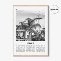 Burbank Print Black and White No 2, Burbank Wall Art, Burbank Poster, Burbank Photo, Burbank Wall Decor, California, USA, United States