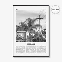 Burbank Print Black and White No 2, Burbank Wall Art, Burbank Poster, Burbank Photo, Burbank Wall Decor, California, USA, United States