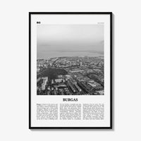 Burgas Print Black and White, Burgas Wall Art, Burgas Poster, Burgas Photo, Burgas Wall Décor, Burgas Map, Bulgaria