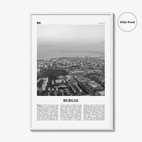 Burgas Print Black and White, Burgas Wall Art, Burgas Poster, Burgas Photo, Burgas Wall Décor, Burgas Map, Bulgaria