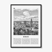 Burgos Print Black and White, Burgos Wall Art, Burgos Poster, Burgos Photo, Burgos Wall Décor, Burgos Map, Spain