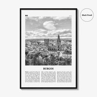 Burgos Print Black and White, Burgos Wall Art, Burgos Poster, Burgos Photo, Burgos Wall Décor, Burgos Map, Spain