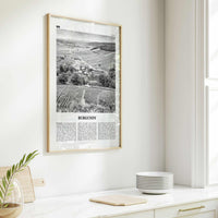 Burgundy Print Black and White, Burgundy Wall Art, Burgundy Poster, Burgundy Photo, Burgundy Wall Décor, Burgundy Map, France