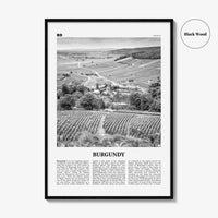 Burgundy Print Black and White, Burgundy Wall Art, Burgundy Poster, Burgundy Photo, Burgundy Wall Décor, Burgundy Map, France