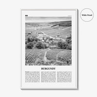 Burgundy Print Black and White, Burgundy Wall Art, Burgundy Poster, Burgundy Photo, Burgundy Wall Décor, Burgundy Map, France