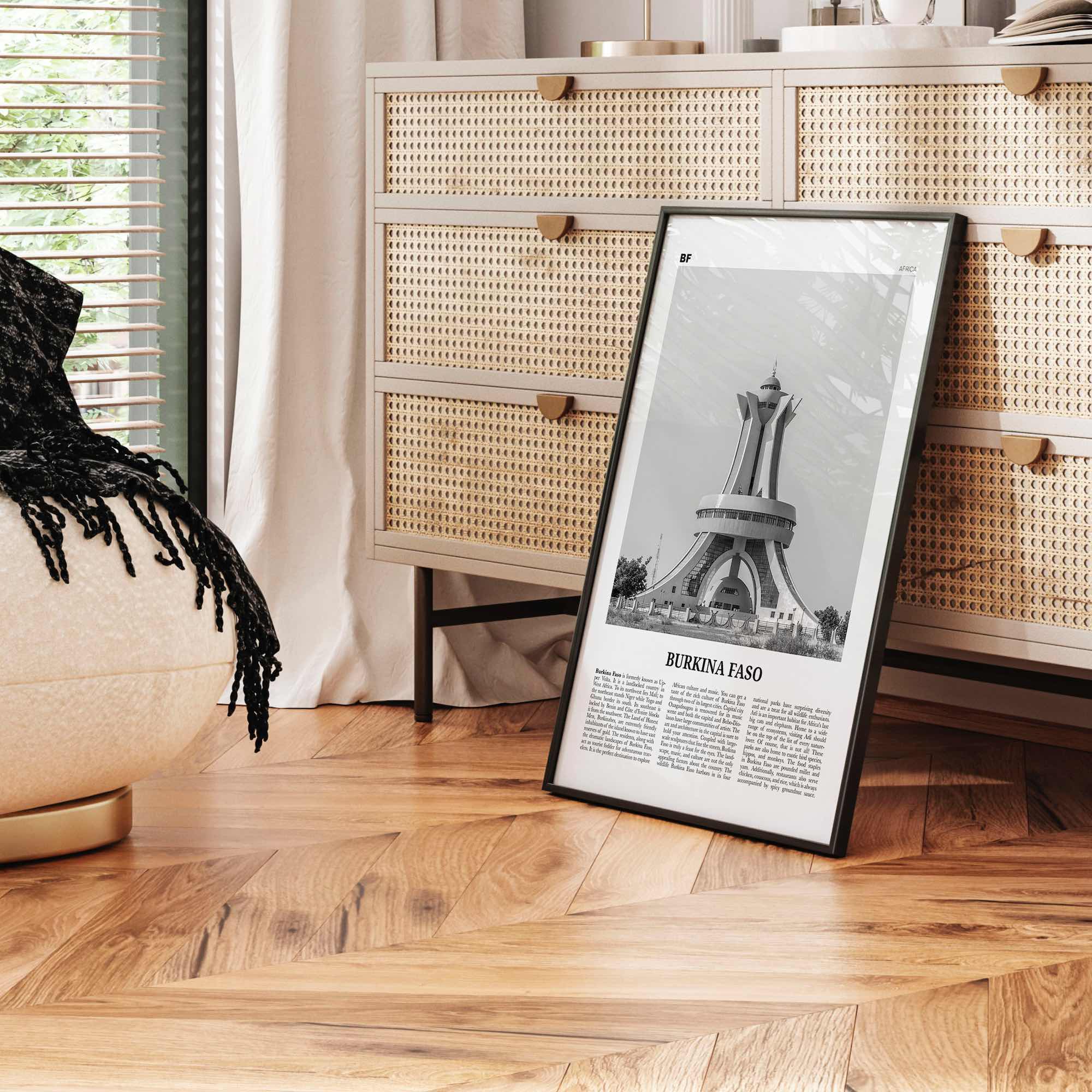 Burkina Faso Print Black and White, Burkina Faso Wall Art, Burkina Faso Poster, Burkina Faso Photo, Burkina Faso Wall Decor, Africa