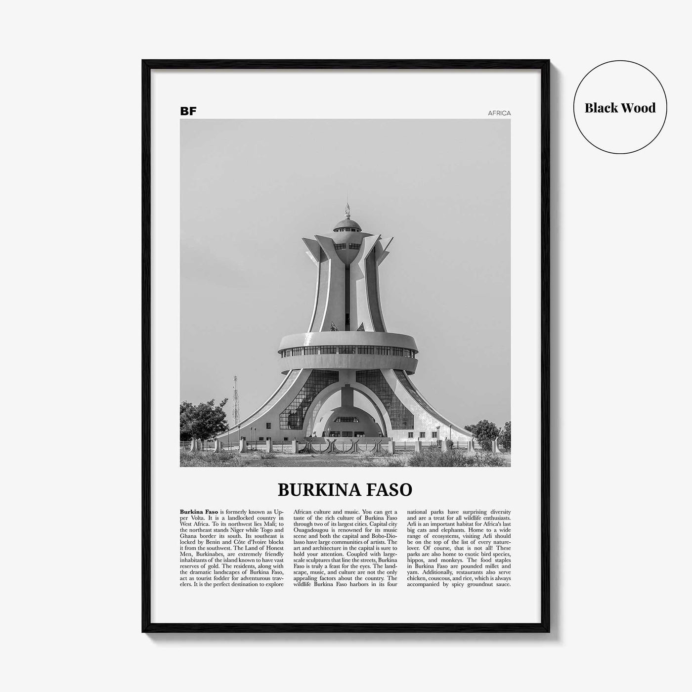 Burkina Faso Print Black and White, Burkina Faso Wall Art, Burkina Faso Poster, Burkina Faso Photo, Burkina Faso Wall Decor, Africa