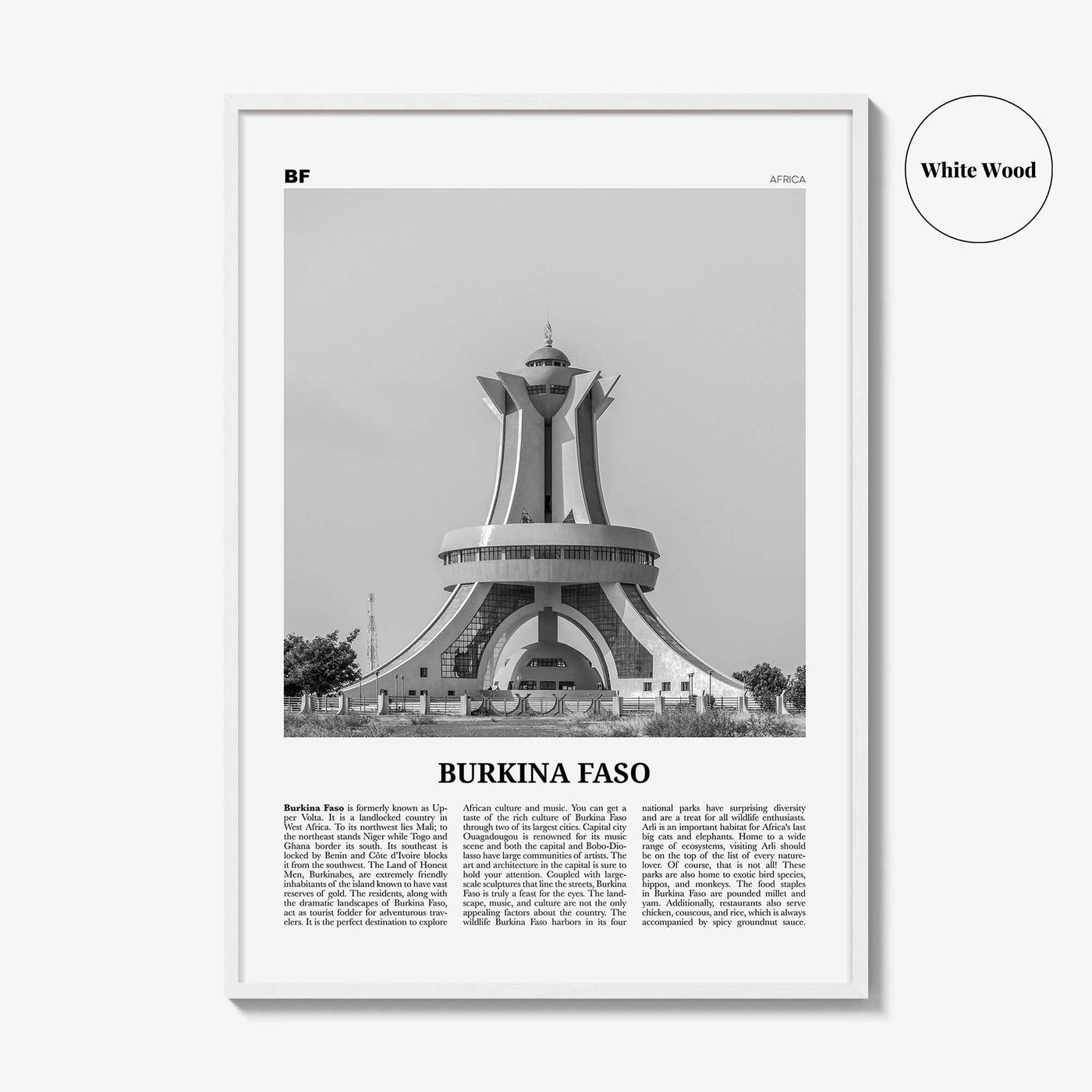 Burkina Faso Print Black and White, Burkina Faso Wall Art, Burkina Faso Poster, Burkina Faso Photo, Burkina Faso Wall Decor, Africa