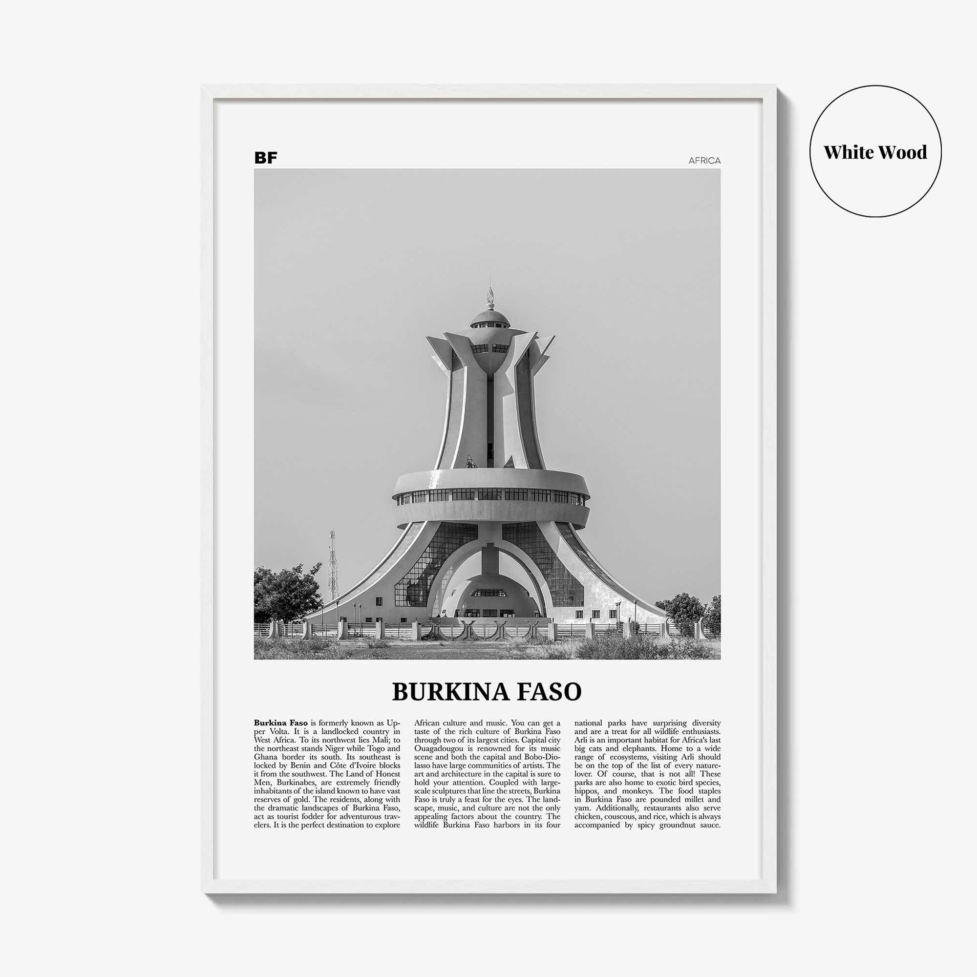 Burkina Faso Print Black and White, Burkina Faso Wall Art, Burkina Faso Poster, Burkina Faso Photo, Burkina Faso Wall Decor, Africa