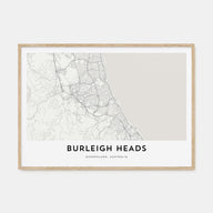 Burleigh Heads Map Landscape Poster