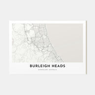 Burleigh Heads Map Landscape Poster